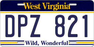 WV license plate DPZ821