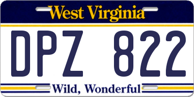 WV license plate DPZ822