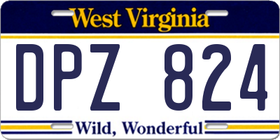 WV license plate DPZ824