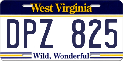 WV license plate DPZ825