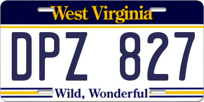WV license plate DPZ827
