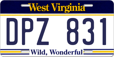 WV license plate DPZ831