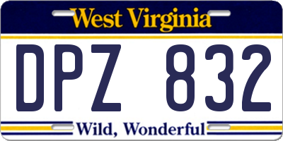 WV license plate DPZ832
