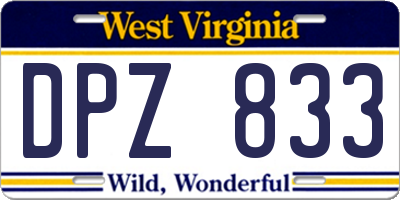 WV license plate DPZ833
