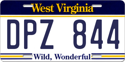 WV license plate DPZ844