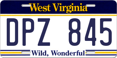 WV license plate DPZ845