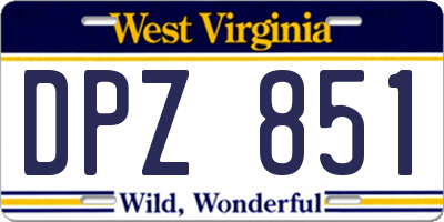 WV license plate DPZ851