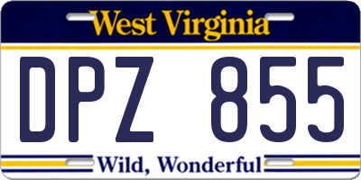 WV license plate DPZ855