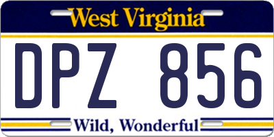 WV license plate DPZ856