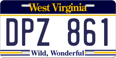 WV license plate DPZ861