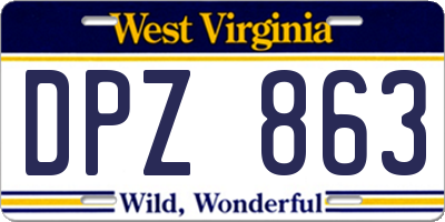 WV license plate DPZ863