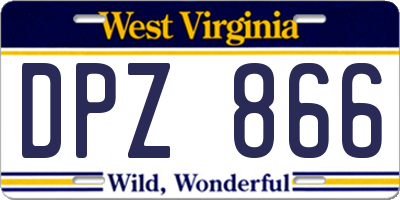 WV license plate DPZ866