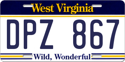WV license plate DPZ867