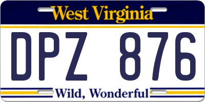 WV license plate DPZ876