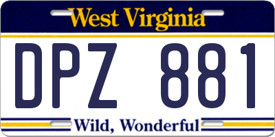 WV license plate DPZ881