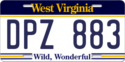 WV license plate DPZ883