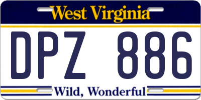 WV license plate DPZ886