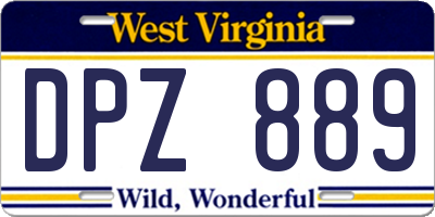 WV license plate DPZ889