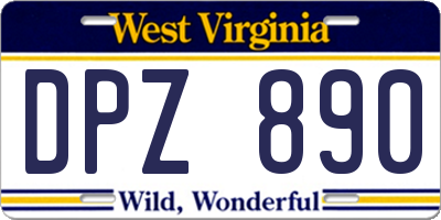 WV license plate DPZ890