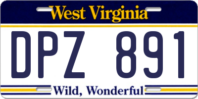 WV license plate DPZ891