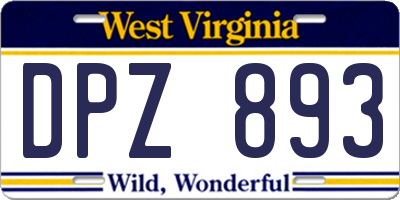 WV license plate DPZ893
