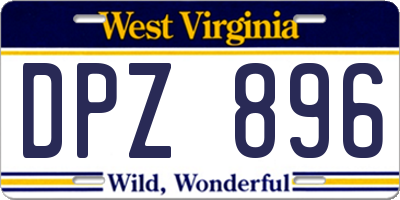 WV license plate DPZ896