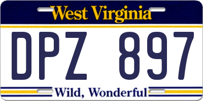 WV license plate DPZ897