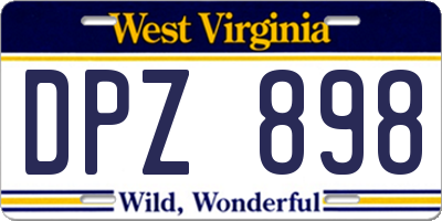 WV license plate DPZ898