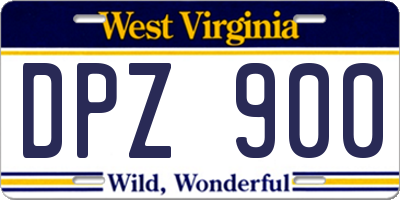 WV license plate DPZ900