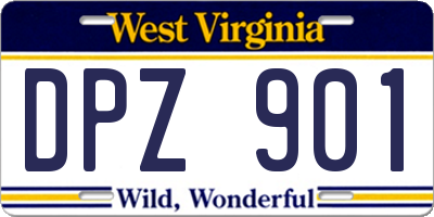 WV license plate DPZ901