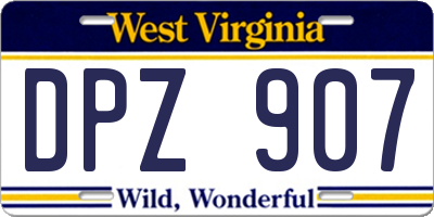 WV license plate DPZ907