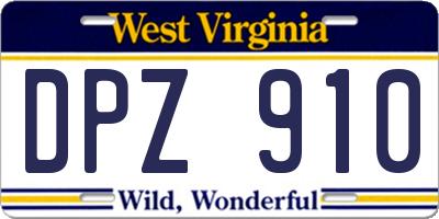 WV license plate DPZ910