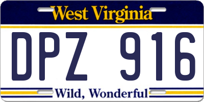 WV license plate DPZ916