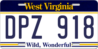 WV license plate DPZ918