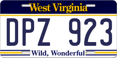 WV license plate DPZ923