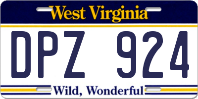 WV license plate DPZ924