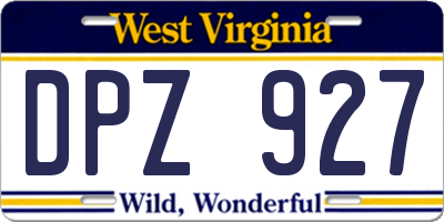 WV license plate DPZ927