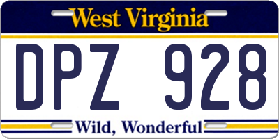 WV license plate DPZ928