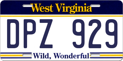 WV license plate DPZ929