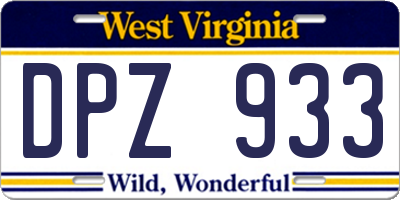 WV license plate DPZ933