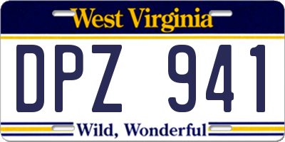 WV license plate DPZ941