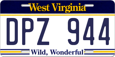 WV license plate DPZ944