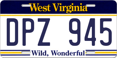WV license plate DPZ945