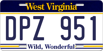 WV license plate DPZ951