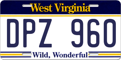 WV license plate DPZ960