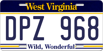 WV license plate DPZ968