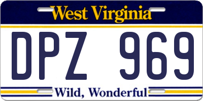 WV license plate DPZ969