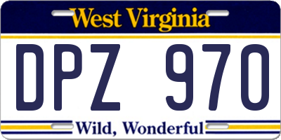 WV license plate DPZ970