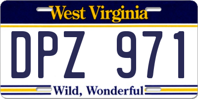 WV license plate DPZ971