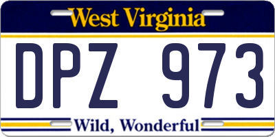 WV license plate DPZ973